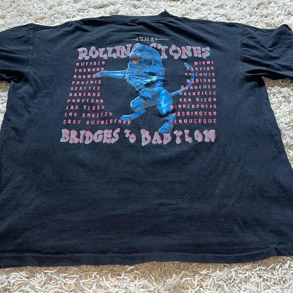 VINTAGE THE ROLLING STONE BRIDGES TO BABYLON 98 WORLD TOUR T-SHIRT XL - Picture 11 of 14
